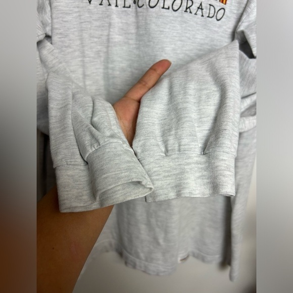 Crazy Shirt Hawaii Gray Embroidery Vail Colorado lightweight Sweatshirt 80s 90s - Picture 5 of 12